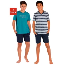 Le Jogger® Shorty, (4 Tlg., 2 Stück), Mit Unterschiedlichen Shirts