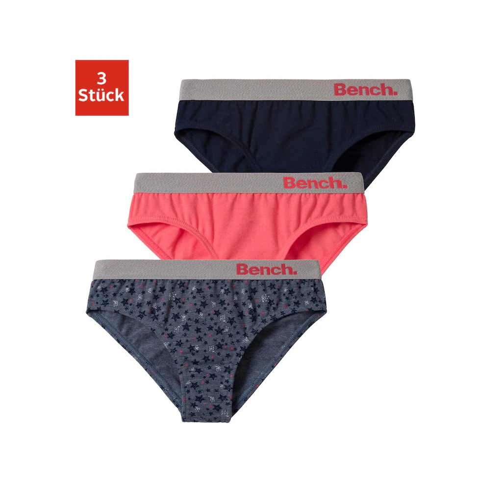 Bench. Slip, (Packung, 3 St.), Mit Sternen Print Und Unifarben 1 Bench. Slip, (Packung, 3 St.), Mit Sternen Print Und Unifarben