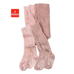 H.I.S Strickstrumpfhose, (2 St.), Mit Zopfmuster Und Stickerei
