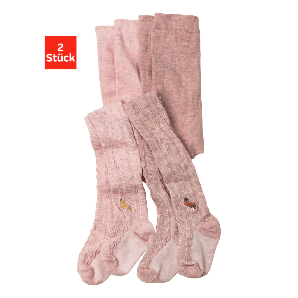H.I.S Strickstrumpfhose, (2 St.), Mit Zopfmuster Und Stickerei 1 H.I.S Strickstrumpfhose, (2 St.), Mit Zopfmuster Und Stickerei