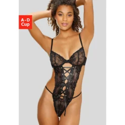 Petite Fleur Gold Stringbody, Mit Aufregender Schnürung Und Spitze