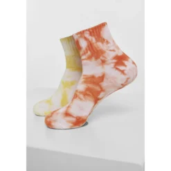 URBAN CLASSICS Freizeitsocken »Accessoires Tie Dye Socks Short 2-Pack«, (1 Paar)