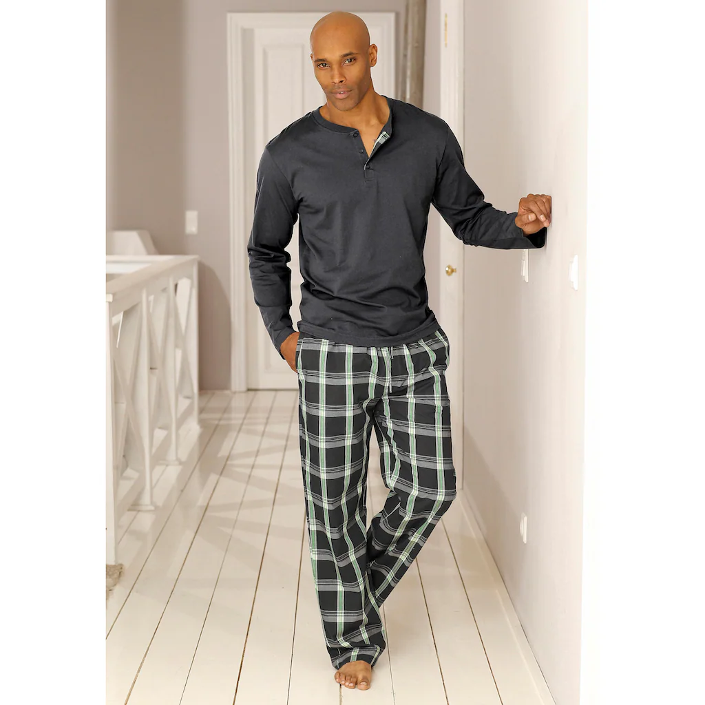 H.I.S Pyjama, (2 Tlg., 1 Stück), Mit Langer Karierter Webhose 1 H.I.S Pyjama, (2 Tlg., 1 Stück), Mit Langer Karierter Webhose