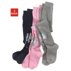 H.I.S Strickstrumpfhose, (Packung, 3 St.), Mit Eingestrickten Einhorn Motiven