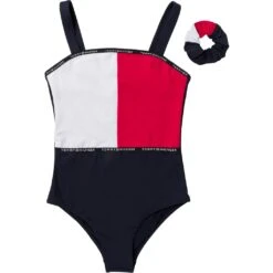 Tommy Hilfiger Swimwear Badeanzug »ONE-PIECE«, (2 St.), Mit Tommy Hilfiger Markenlabel