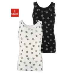 Vivance Unterhemd, (Packung, 2 St.), Mit Sternendruck