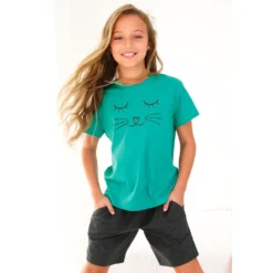 Vivance Shorty, (2 Tlg., 1 Stück), Mit Cat Print