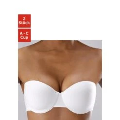 Petite Fleur Bügel-BH, (Packung, 2 Stück), Mit Abnehmbaren Trägern Aus Baumwolle, Basic Dessous