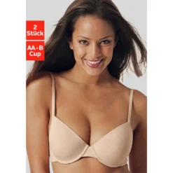 Petite Fleur Push-up-BH, (Packung, 2 Stück), Mit Bügel, Mit Herausnehmbaren Kissen, Basic Dessous