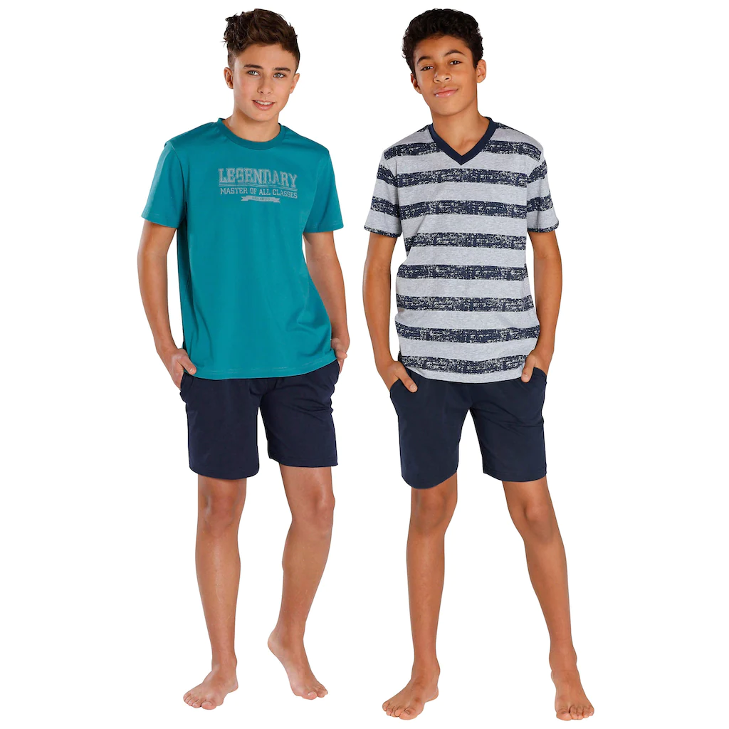 Le Jogger® Shorty, (4 Tlg., 2 Stück), Mit Unterschiedlichen Shirts 2 Le Jogger® Shorty, (4 Tlg., 2 Stück), Mit Unterschiedlichen Shirts – Bild 2