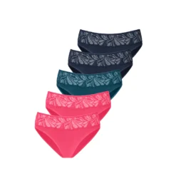 Vivance Jazz-Pants Slips, (Packung, 5 St.), Mit Floraler Spitze Vorn