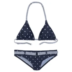 S.Oliver Triangel-Bikini »Audrey Kids«, Im Punkte-Streifen-Mix