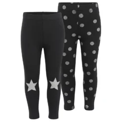 KIDSWORLD Leggings, (Packung, 2 Tlg.), Mit Glitzerdruck