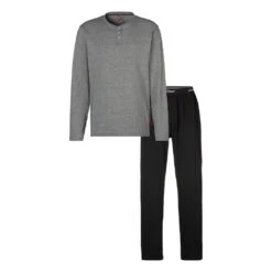 S.Oliver Pyjama, (2 Tlg., 1 Stück), Melange Oberteil Mit Knopfleiste -Angebote Bade Fein Store d2eee21df869beaf0d0e2f1bc5e36cd5