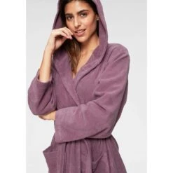 My Home Damenbademantel »Jule«, (1 St.), Einfarbiger Leichtfrottier-Bademantel, Hoher Baumwollanteil -Angebote Bade Fein Store d4784eeaeb15f02f415d853728af4946