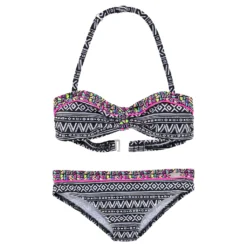 Buffalo Bandeau-Bikini, Mit Ethnodruck Und Kontrastdetails